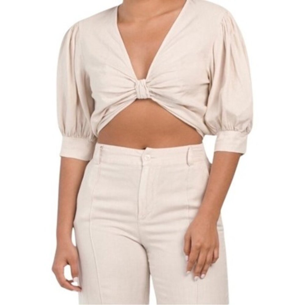 Young Fabulous and Broke Linen Crop Miranda Top NWT